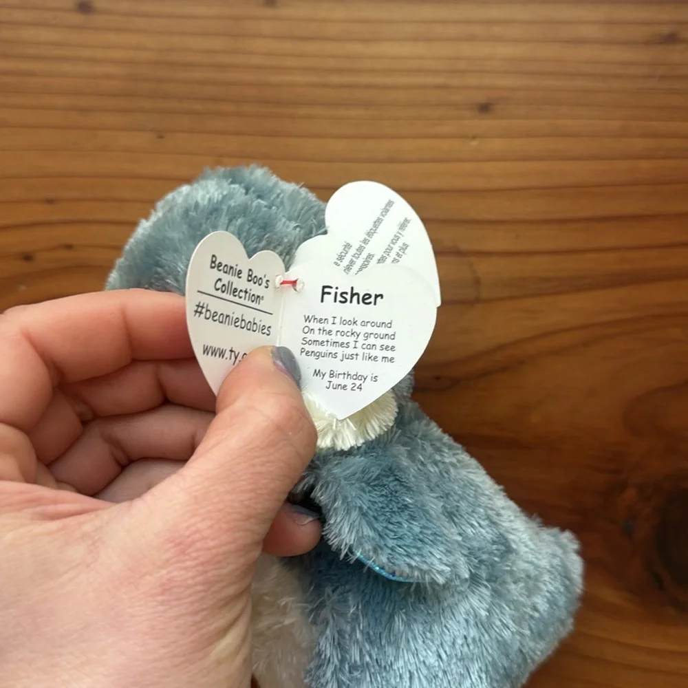 NWT Ty Beanie Boos Plush Penguin Toy - Gray and White